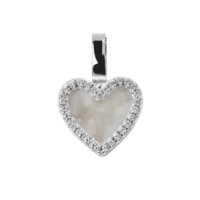 Zilveren hanger, hartvorm, zirkoniarand-139