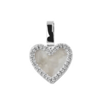 Zilveren hanger, hartvorm, zirkoniarand-139