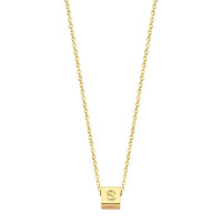 Cube, 1, inclusief collier, 14kt goud, Just Franky