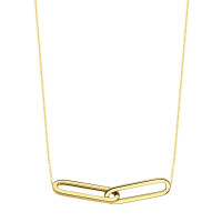 Charm Collier 1/2, 14kt goud, koord, Just Franky